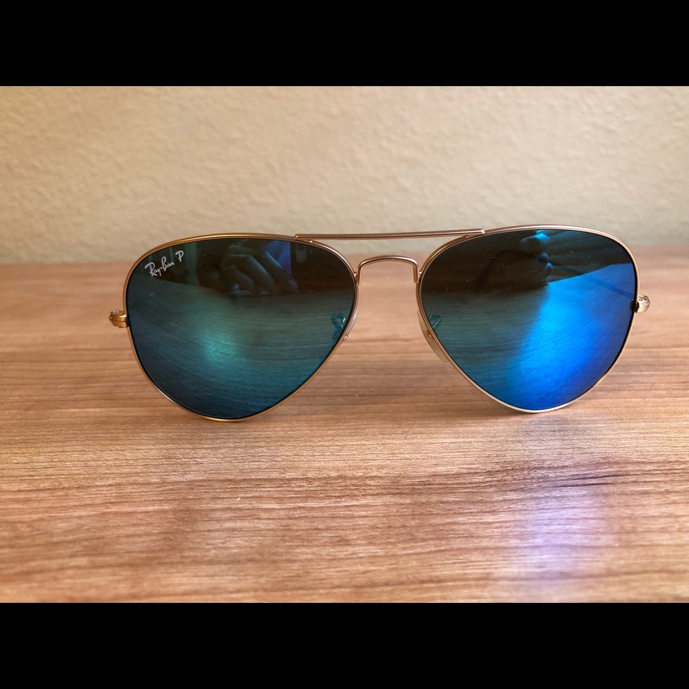 Rayban polarized blue flash Aviator